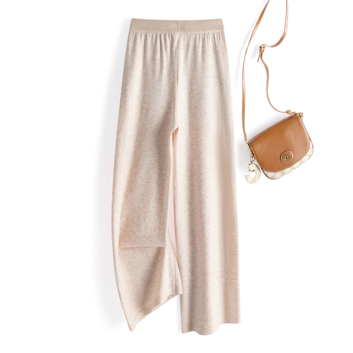 春竹垂感高腰针织秋冬长裤