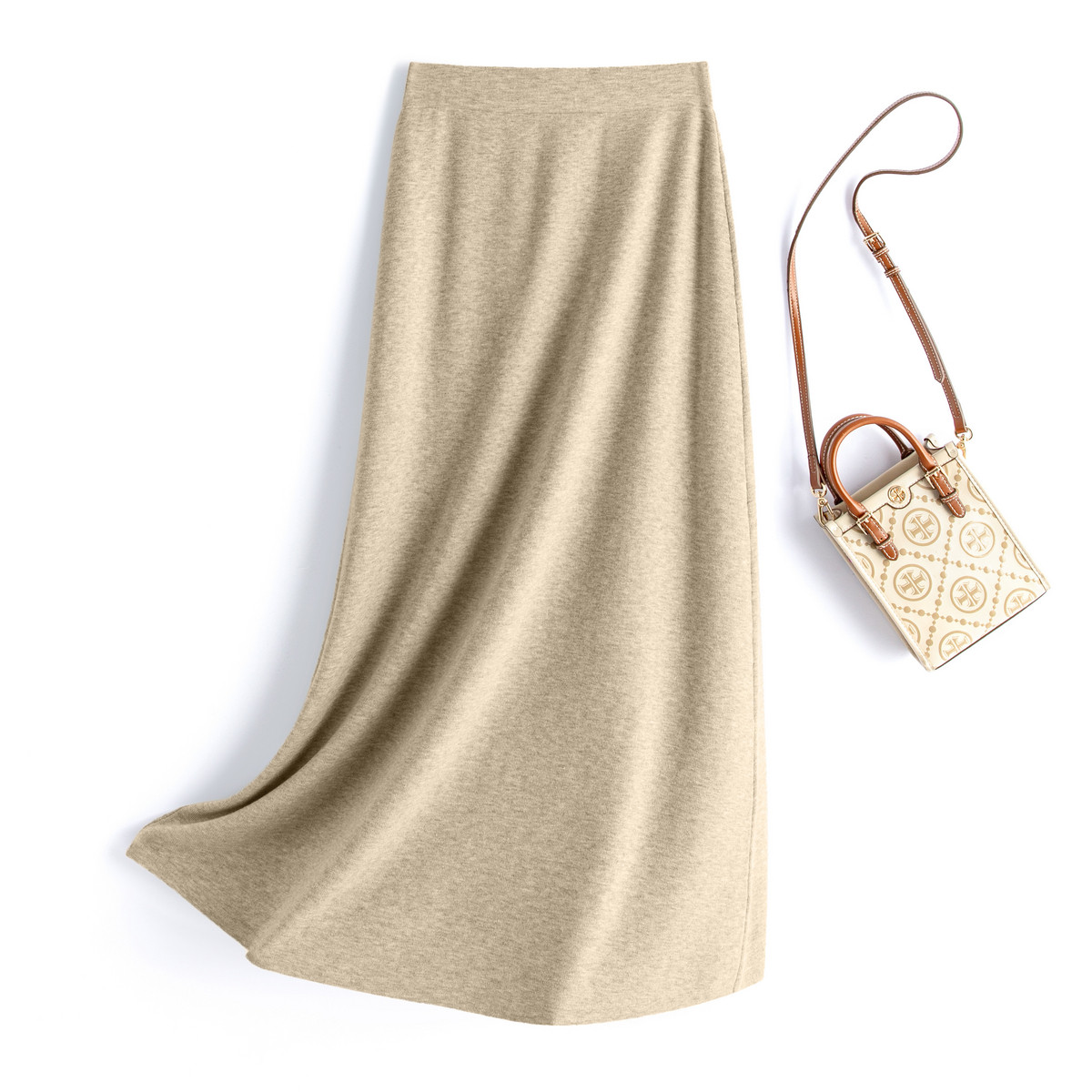 春竹26春季新款丝羊绒A字裙松紧腰纯色遮肉显瘦减龄女针织半身裙,女装/女士精品,半身裙,淘宝优惠券,粉丝福利购,淘宝优惠卷