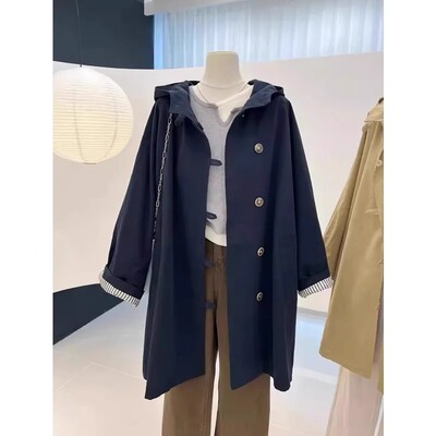 特大码300斤连帽风衣外套男女