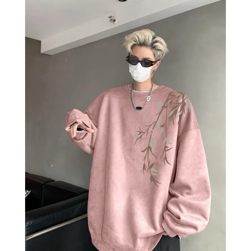 特大码300斤重磅麂皮绒卫衣男