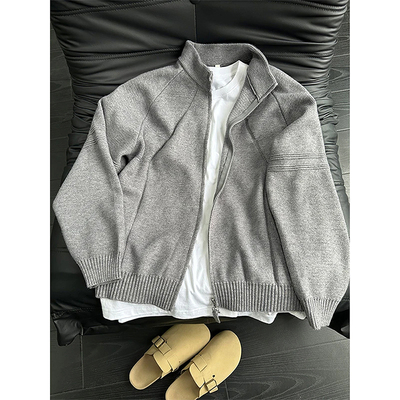 300斤美式复古fitcheck针织开衫