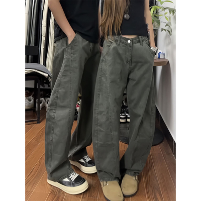 300斤秋季痞帅慵懒美式牛仔裤