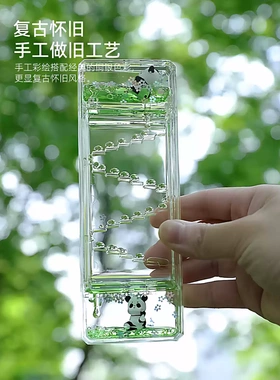 可爱熊猫油漏小摆件治愈解压情绪