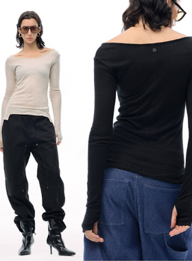 ISSIofficial*船领修身轻薄针织打底衫