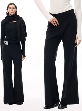 ISSIofficial*「Nightfall」利落直筒双褶微喇西裤