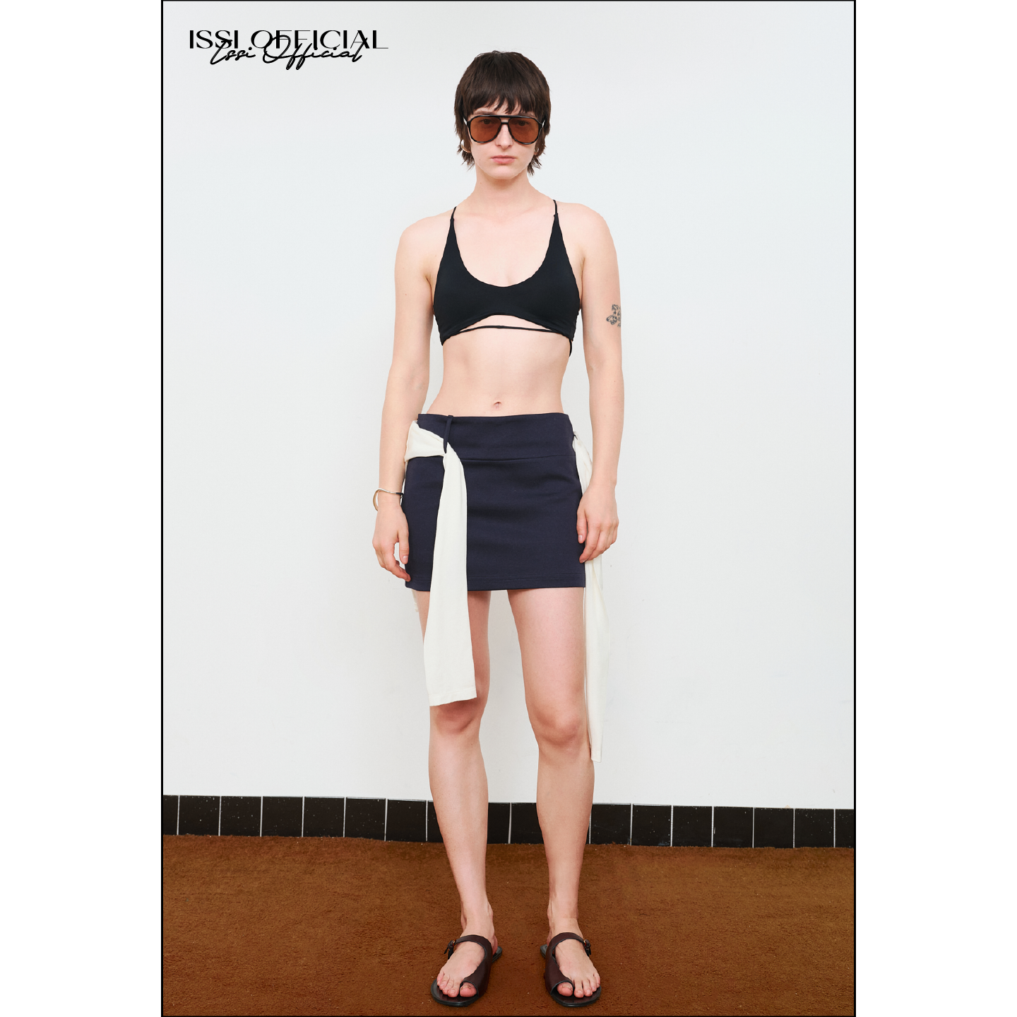 高密斜纹棉质防走光百搭mini裙