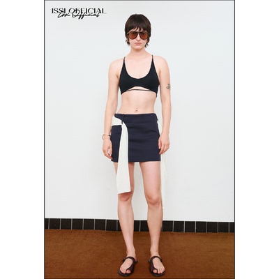 高密斜纹棉质防走光百搭mini裙