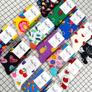 happysocks童袜4-9岁ins潮流卡通时尚百搭纯棉中高筒男女儿童袜子