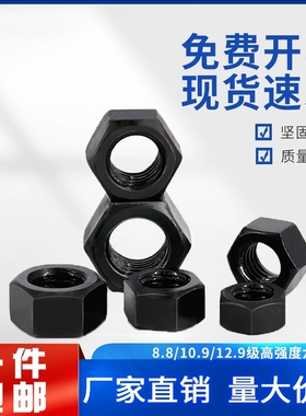10.9级高强度六角螺帽螺丝帽加厚螺母M6M8M10M12M16m20M27M52M56