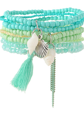 海洋风手链多层设计浅色系