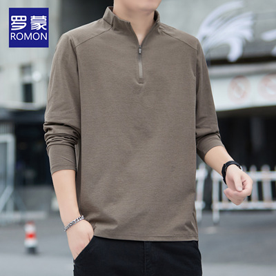 【索罗娜运动衫】罗蒙户外风打底衫男士长袖拉链款抗皱卫衣T恤衫