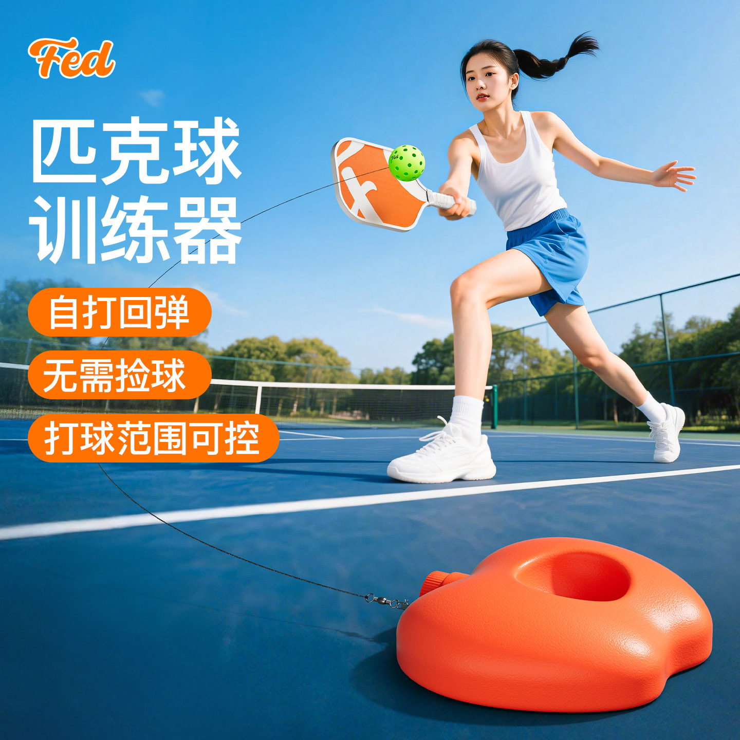 FED匹克球训练器自打回弹