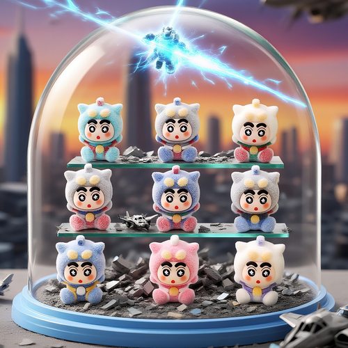 超人小新植绒萌粒摆件卡通可爱桌面装饰品潮玩公仔创意小礼品批发