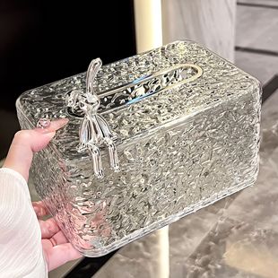 冰川纹纸巾盒桌面客厅抽纸盒家用茶几轻奢高颜值厨房餐巾纸抽取盒