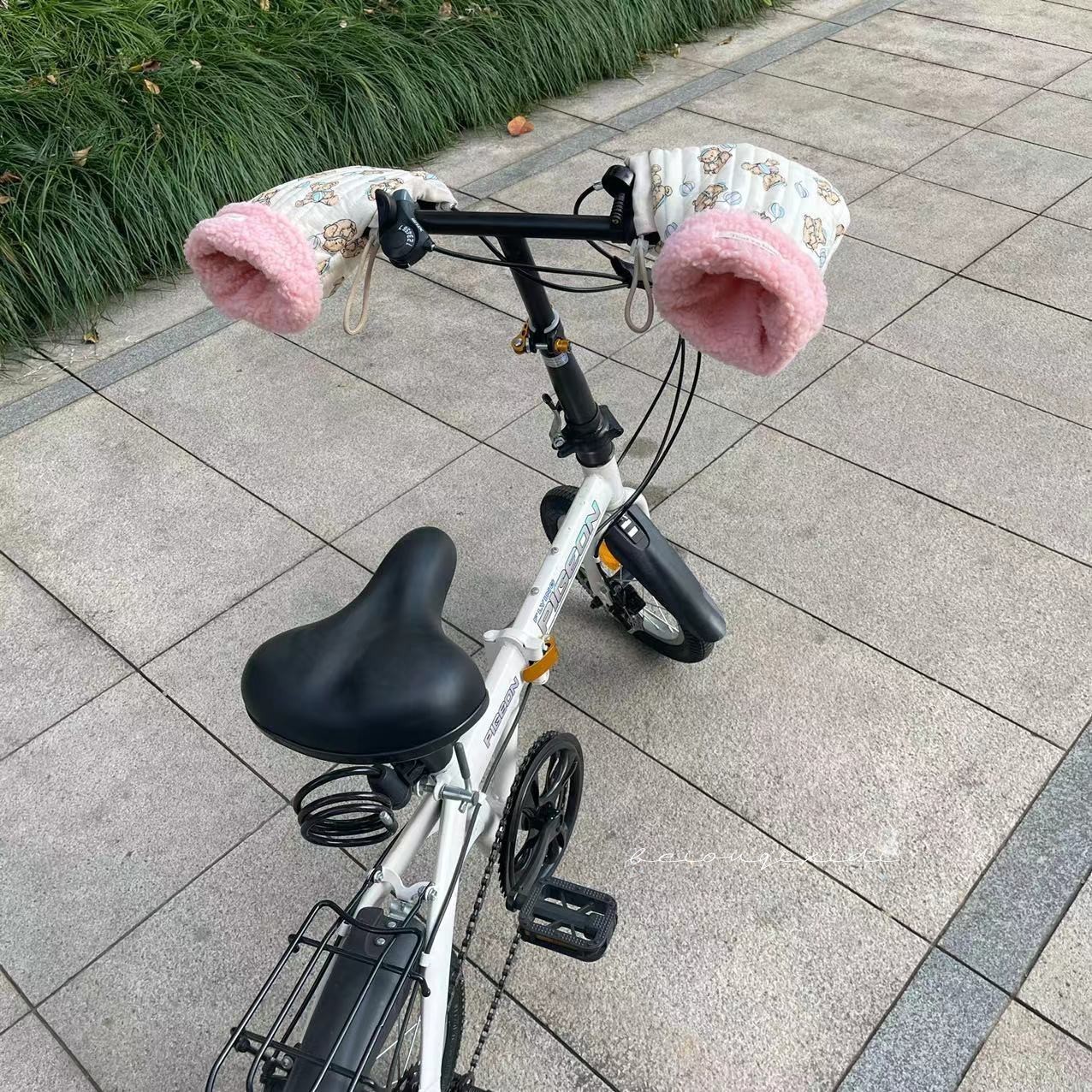 ins儿童卡通小熊自行车加厚把手