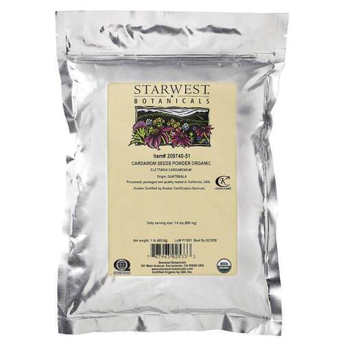 cStarwest Botania1豆ls,有机小蔻籽粉， 磅LAO（453.6 克）