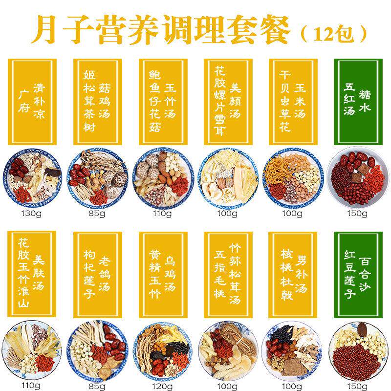 广坐东生煲汤材料炖汤料食材月子炖鸡汤料TJI包滋补药膳后产炖汤