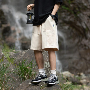夏季新款大口袋工装短裤日系复古宽松休闲五分裤子