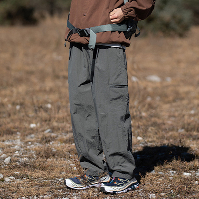 FEI OREETA山系新款日系户外直筒休闲裤宽松腰带设计机能风长裤