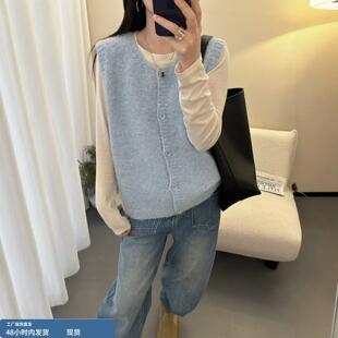 春秋女士开衫毛衣针织马甲女款时尚洋气减龄时髦2026新款马夹上衣