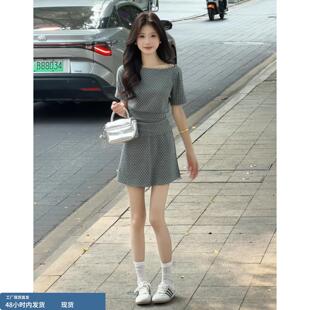 小个子波点连衣裙女夏季2026新款初夏独特漂亮巨好看穿搭一整套装