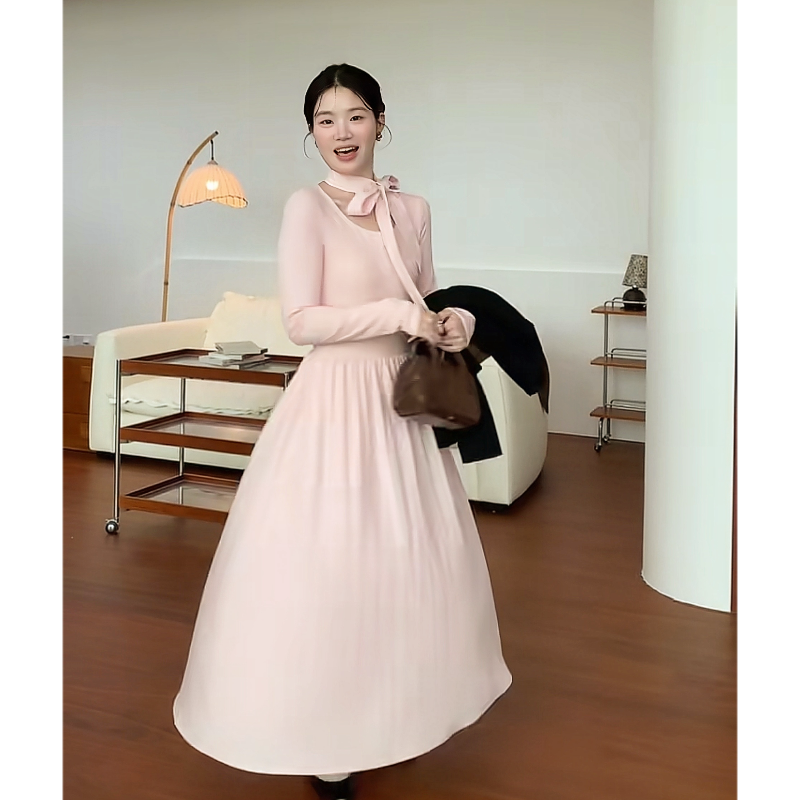 白水韩女温柔连衣裙超仙气裙子
