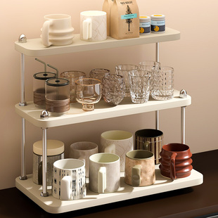 台面餐边柜收纳装 置物架工位水杯咖啡杯茶具桌上茶杯摆放架 杯子