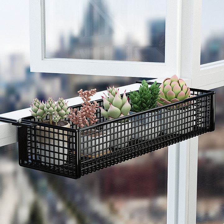 铁艺栏杆护栏阳台花架悬挂式花盆架绿萝多肉吊兰花架子窗台置物架,收纳整理,阳台置物架,淘宝优惠券,粉丝福利购,淘宝优惠卷