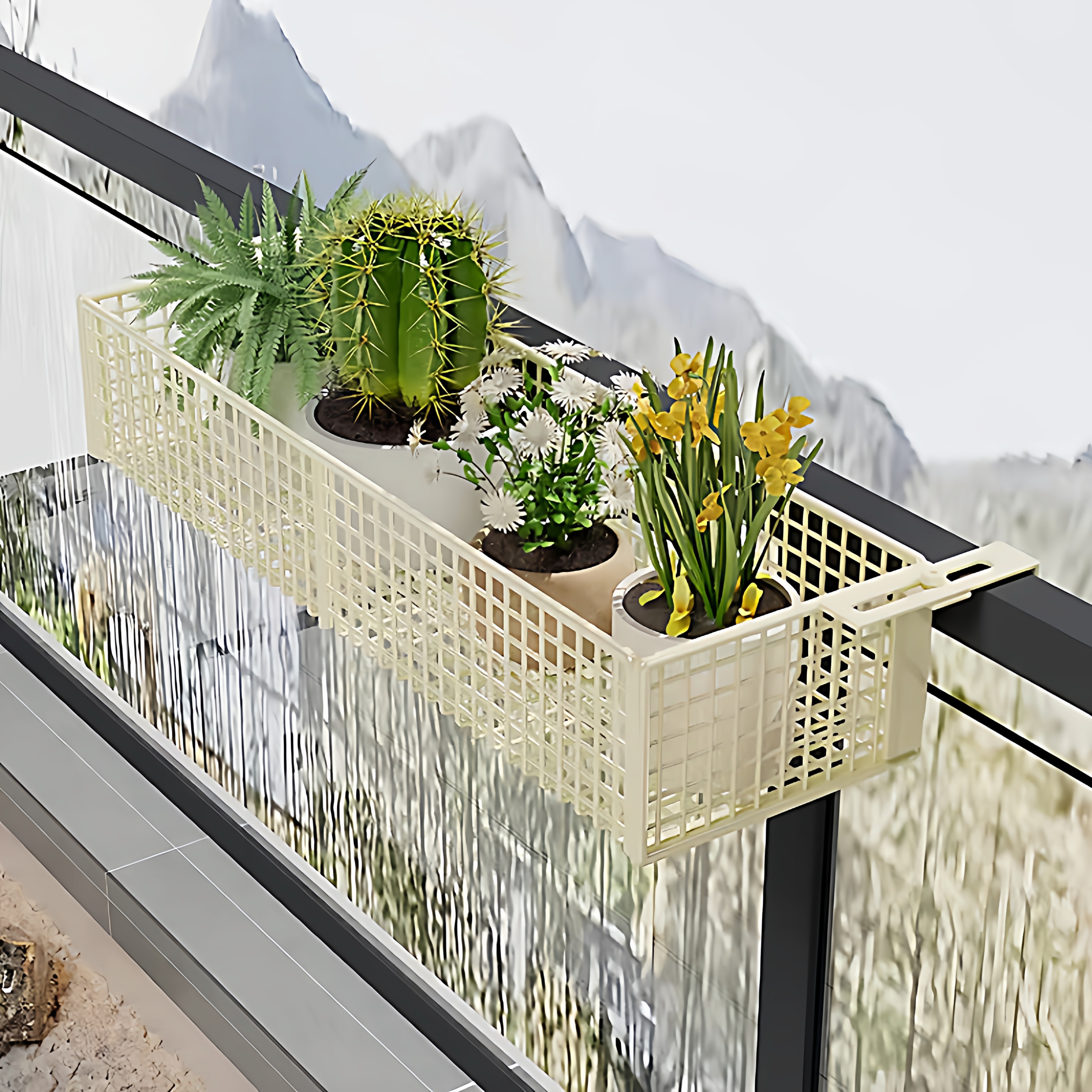 阳台花架置物架护栏悬挂多肉花盆架托架铁艺挂式窗台架栏杆扩展架,收纳整理,阳台置物架,淘宝优惠券,粉丝福利购,淘宝优惠卷