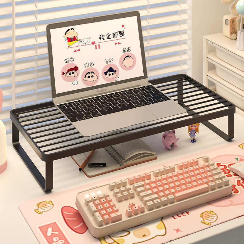 电脑支架笔记本支撑架烧烤架笔记本散热底座家用桌面增高支架托悬空办公桌宿舍加高显示器增高台铁艺散热支架