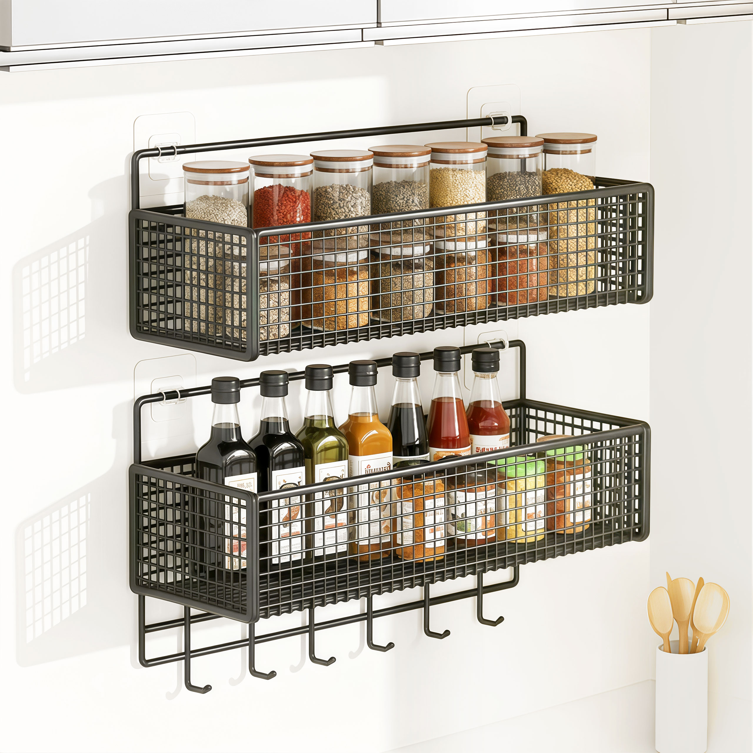 厨房置物架挂墙上多层调料架