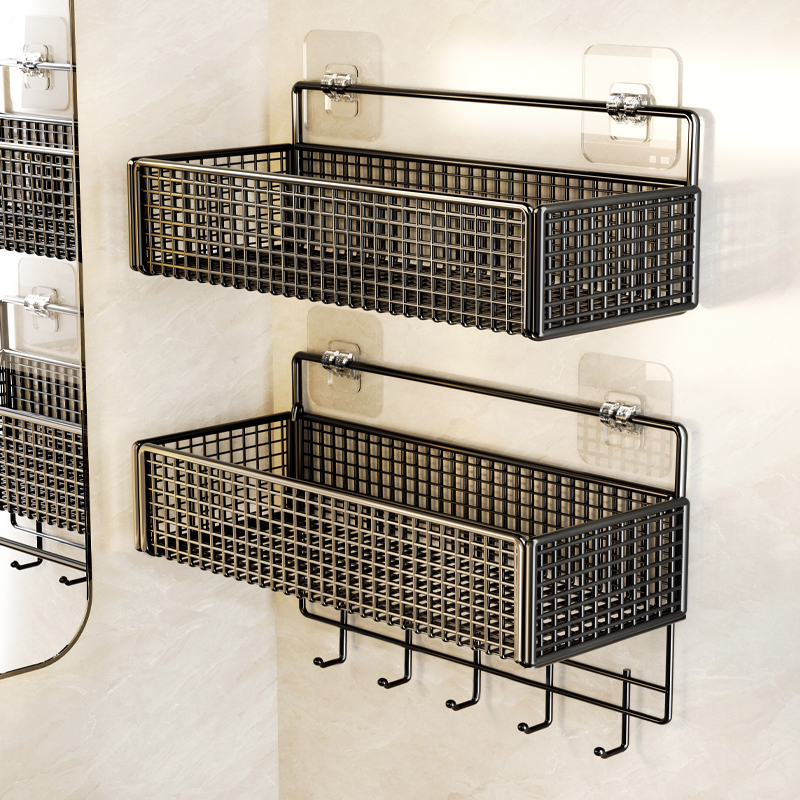 卫生间免打孔可放洗脸巾置物架