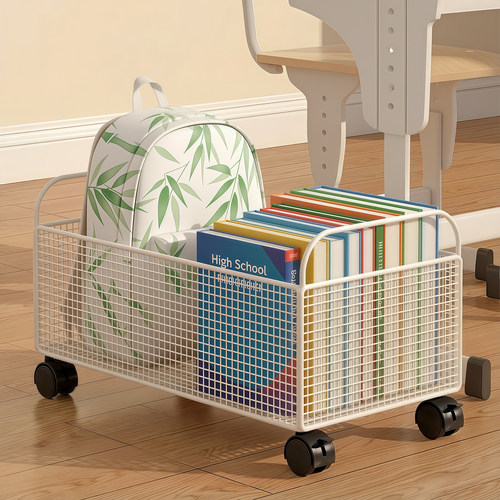 可移动书架桌下落地书包置物架