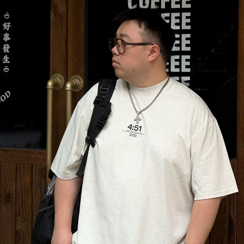 大码男装印花短袖日系T恤宽松