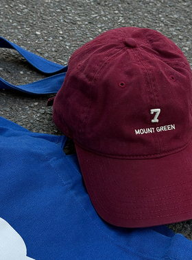 oops鹅噗丝大头围老爹帽棒球帽红色刺绣日系复古街头氛围感帽子