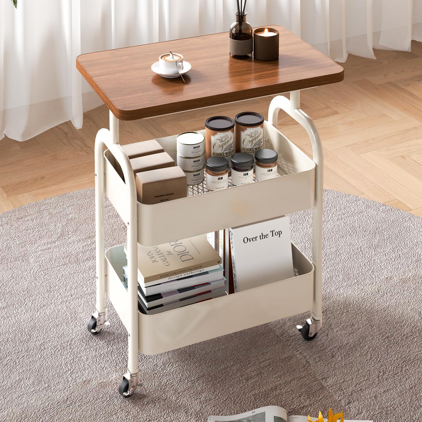 客厅零食出租屋床头柜小推车沙发边几床边置物架高桌子可移动茶几