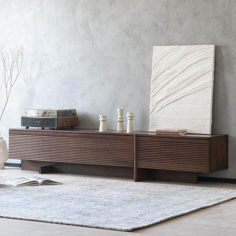 北美黑胡桃木实木电视柜现代简约客厅地柜侘寂风收纳储物柜茶几柜,住宅家具,电视柜,淘宝优惠券,粉丝福利购,淘宝优惠卷