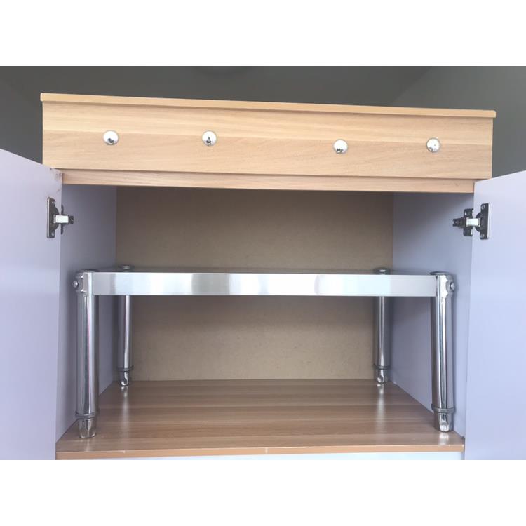 厨房不锈钢置物架一层微波炉分层橱柜隔层烤箱架收纳隔断台面垫高