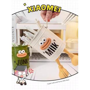 有趣的大嘴笔筒大容量学生台式收纳笔票房可爱的装饰品