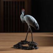 黄铜仙鹤一鹭莲科家居装 饰品客厅玄关酒柜办公室桌面艺术品铜摆饰