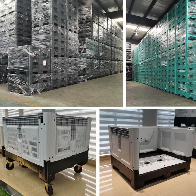 折叠卡板箱折叠箱大号物流箱带盖子带轮周转箱塑料托盘中转箱