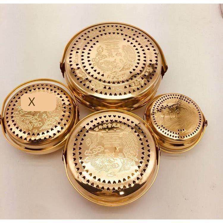 婚庆用品铜火炉婚礼火冲结婚火铳囱暖手脚炉铜火盆旺火盘陪嫁嫁妆