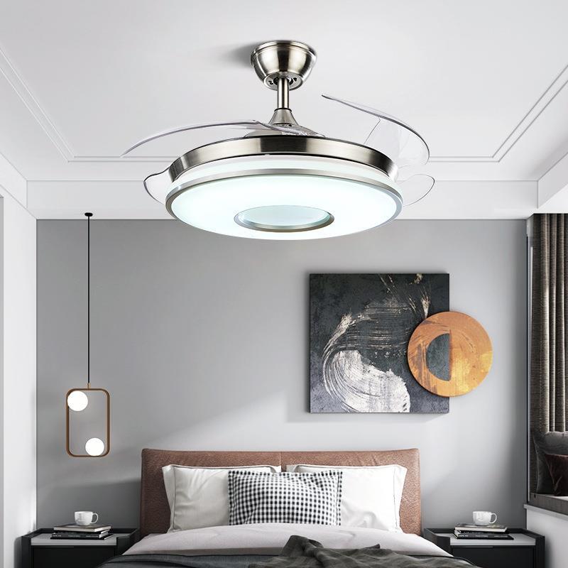 [折扣价】轻奢隐形吊扇灯餐厅风扇灯简约现代变频卧室灯客厅隐形