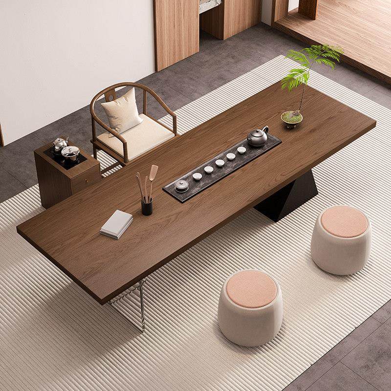 现代简约实木大板茶桌椅组合一桌五椅办公室客厅家用泡茶台高级感,住宅家具,家用茶台/茶桌,淘宝优惠券,粉丝福利购,淘宝优惠卷