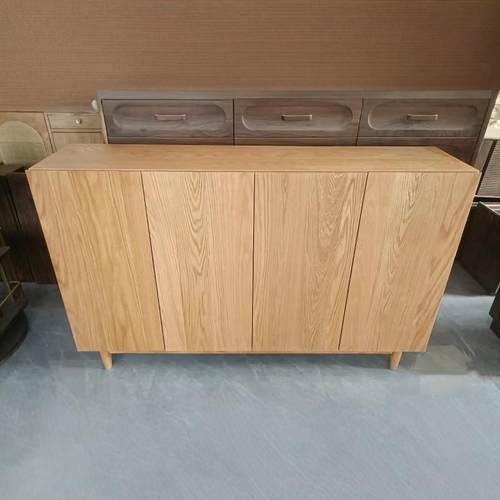 红橡木鞋柜定做榫卯工艺原木免漆置物柜飘窗柜定制收纳架储物箱子