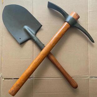 老式镐头 1978年钢镐头 老式小钢铲钢镐头 挖战壕镐头 扁尖组合钢