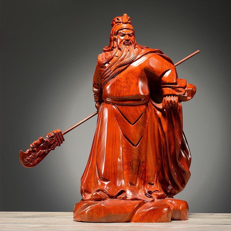 花梨木雕关公摆件关二爷神像武财神大关公佛像家居供奉实木工艺品
