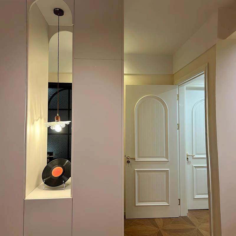 法式实木复合烤漆木门卧室门室内门镶嵌艺术玻璃简约定制房间木门