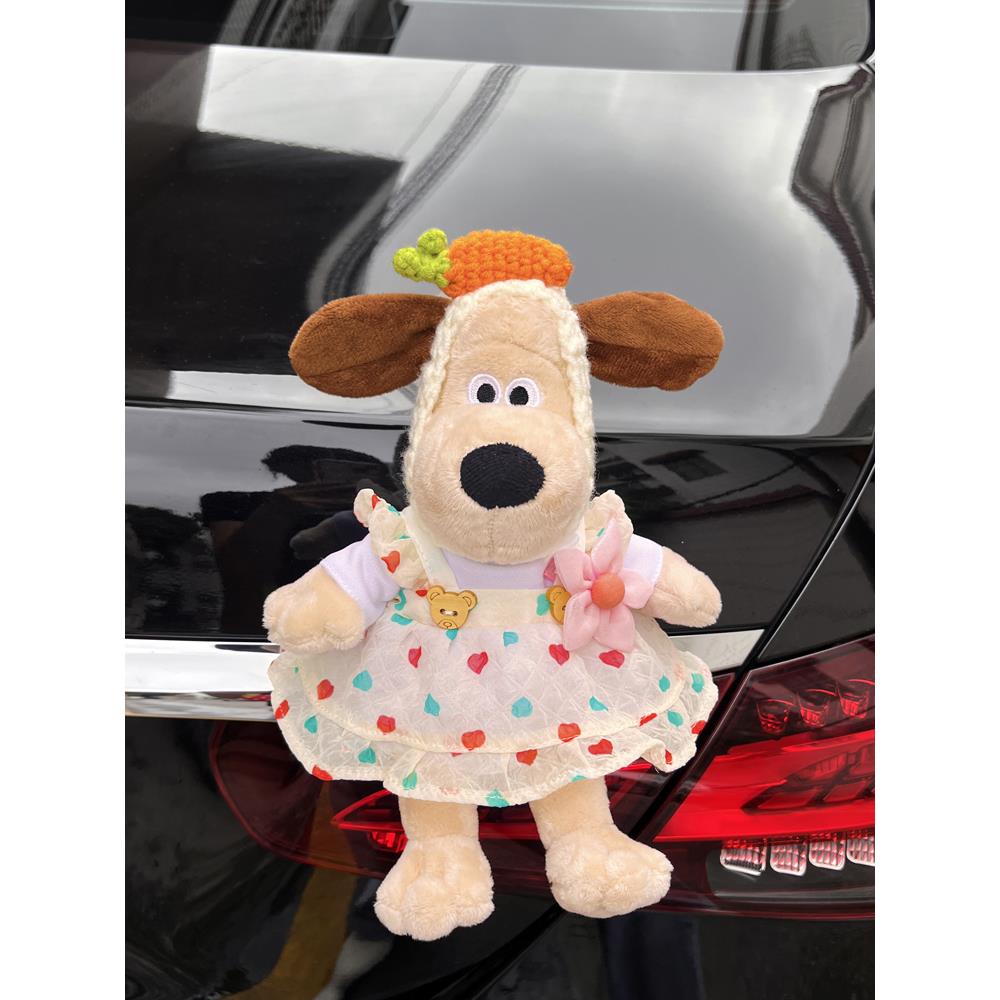 汽车后备箱尾部挂件可爱卡通掌门狗车外装饰品玩偶车后贴公仔挂饰