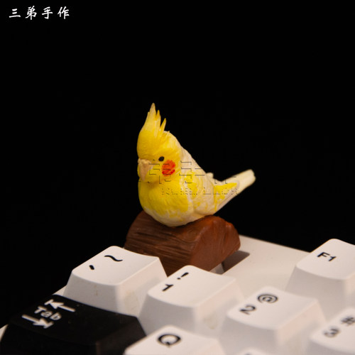 个性创意小鸟玄凤机械键盘键帽鹦鹉3D打印树脂键帽手工涂装礼物